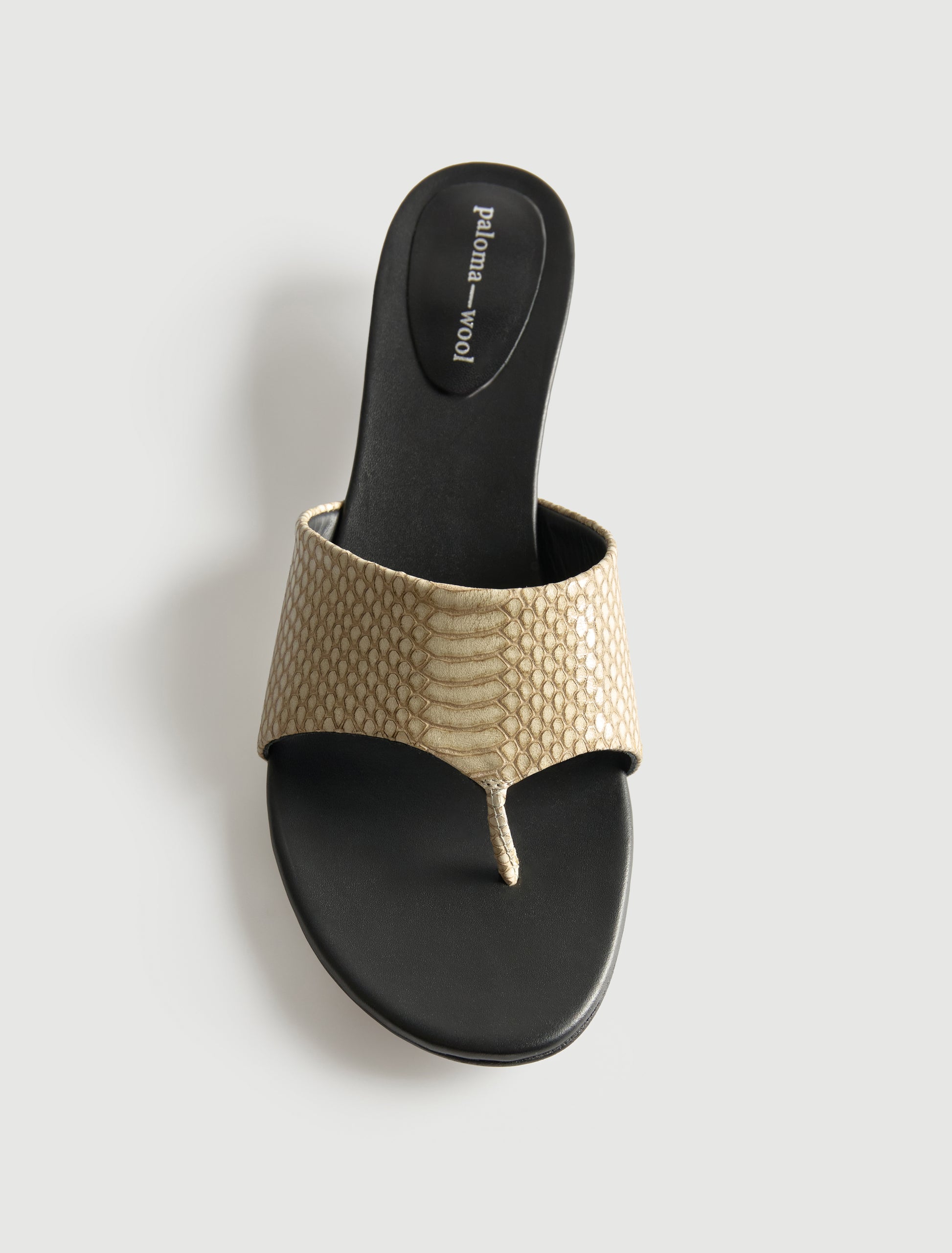 Ramona toe post sandal mini wedge wide leather upper ecru