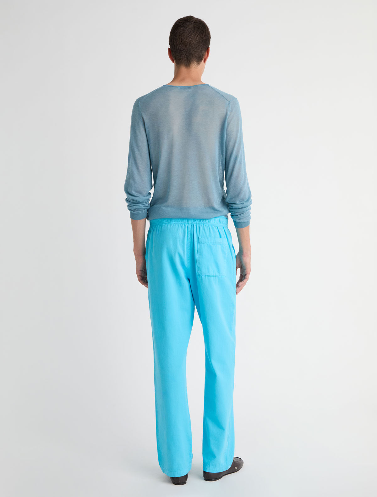 Amigo pants elasticated waistband adjustable drawstring blue