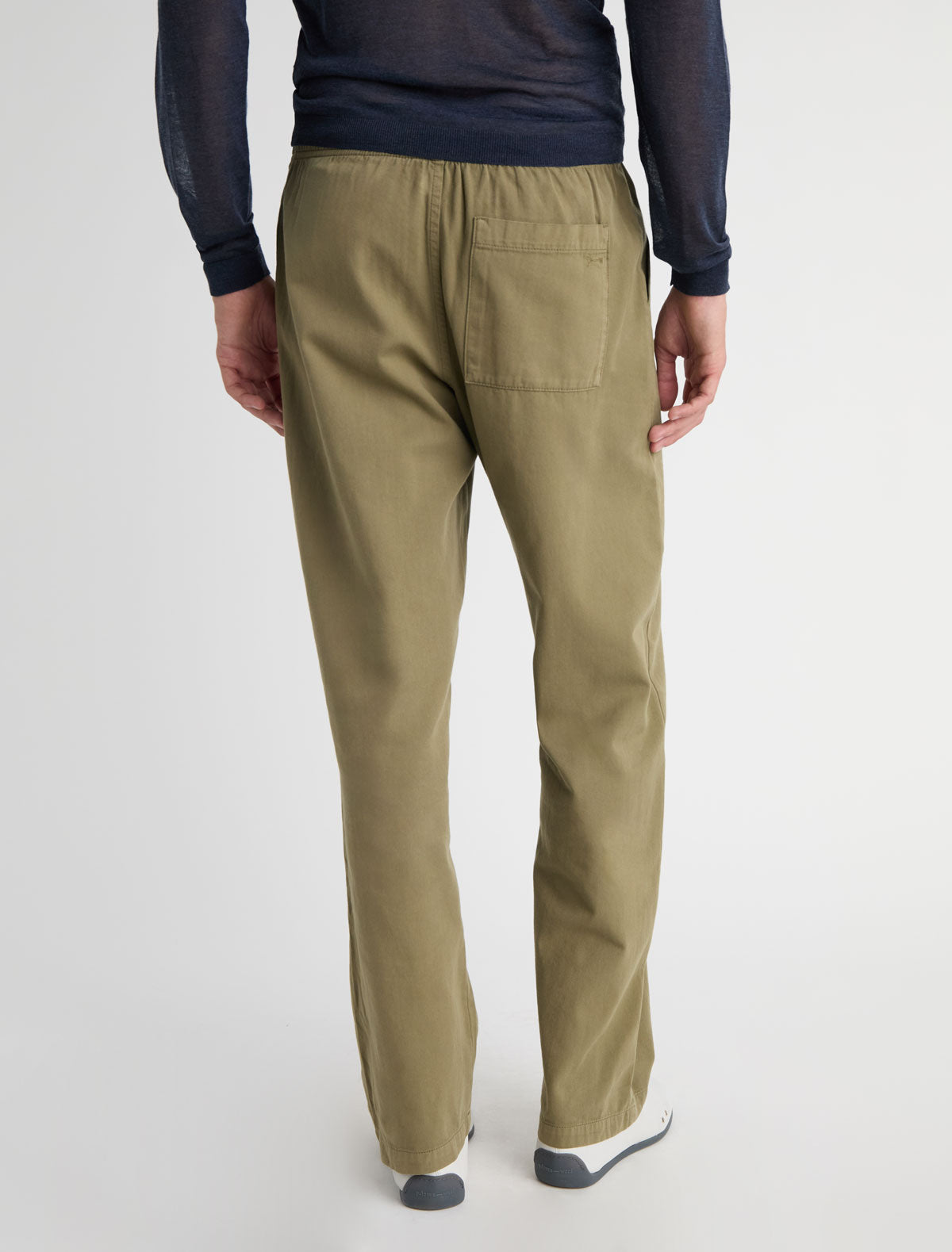 Amigo pants elasticated waistband adjustable drawstring khaki
