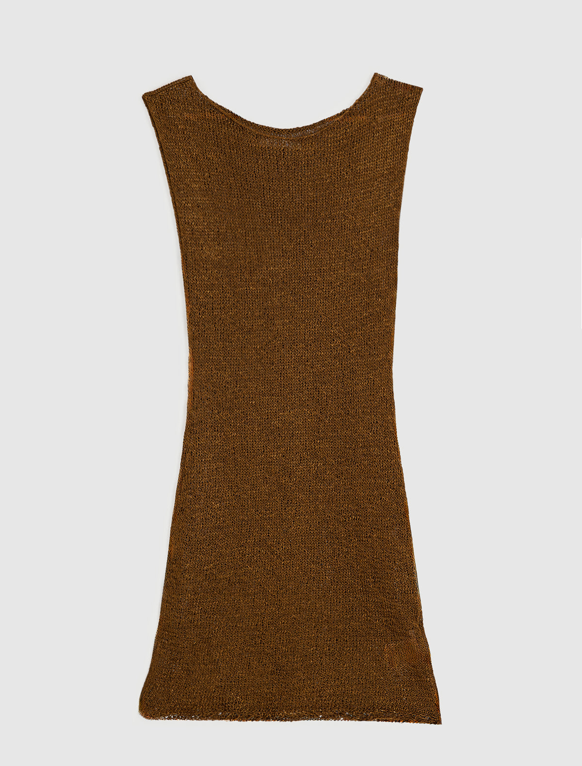 Austin short sleeve knitted mini dress boat neckline brown