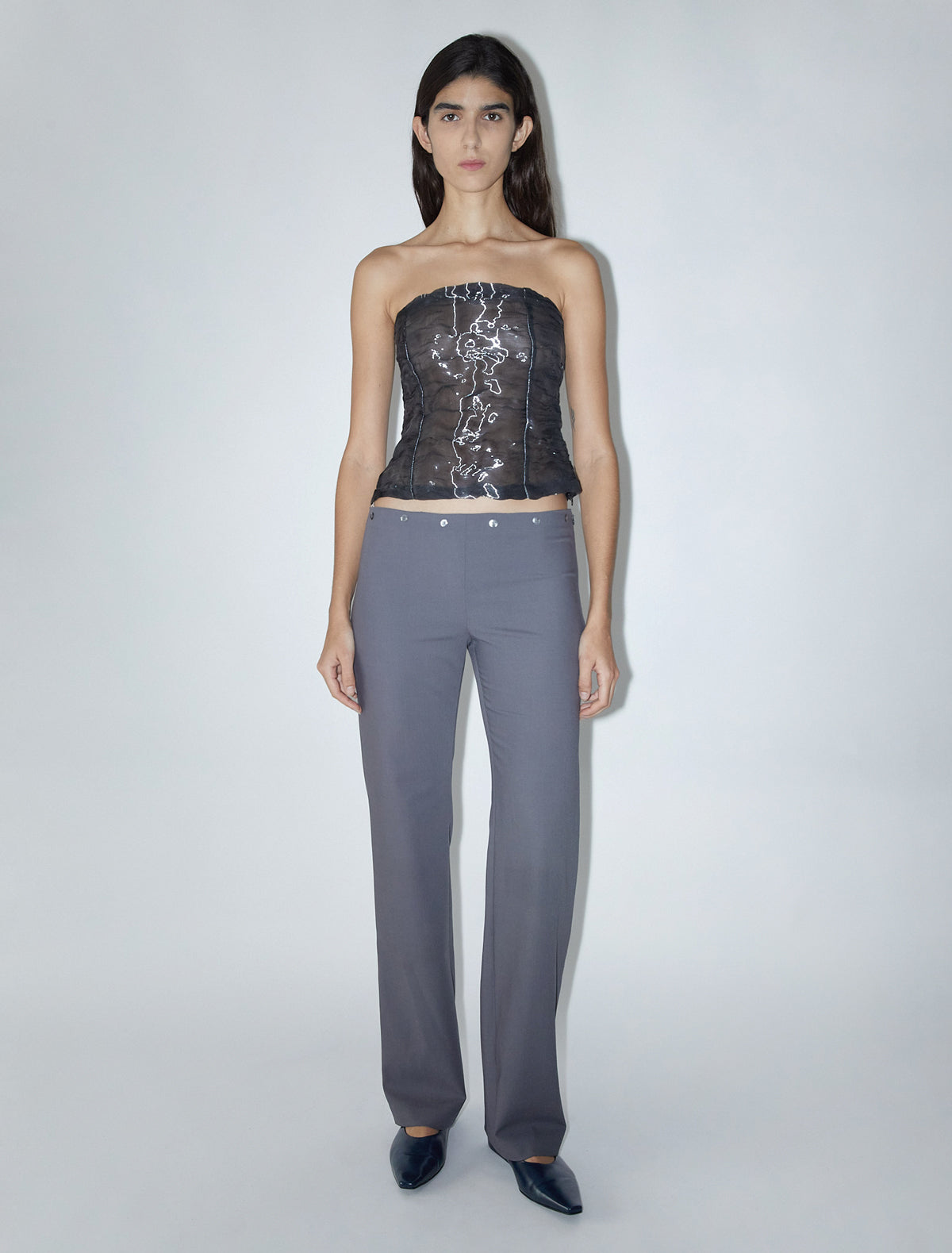 Dain suit trousers button detail waist