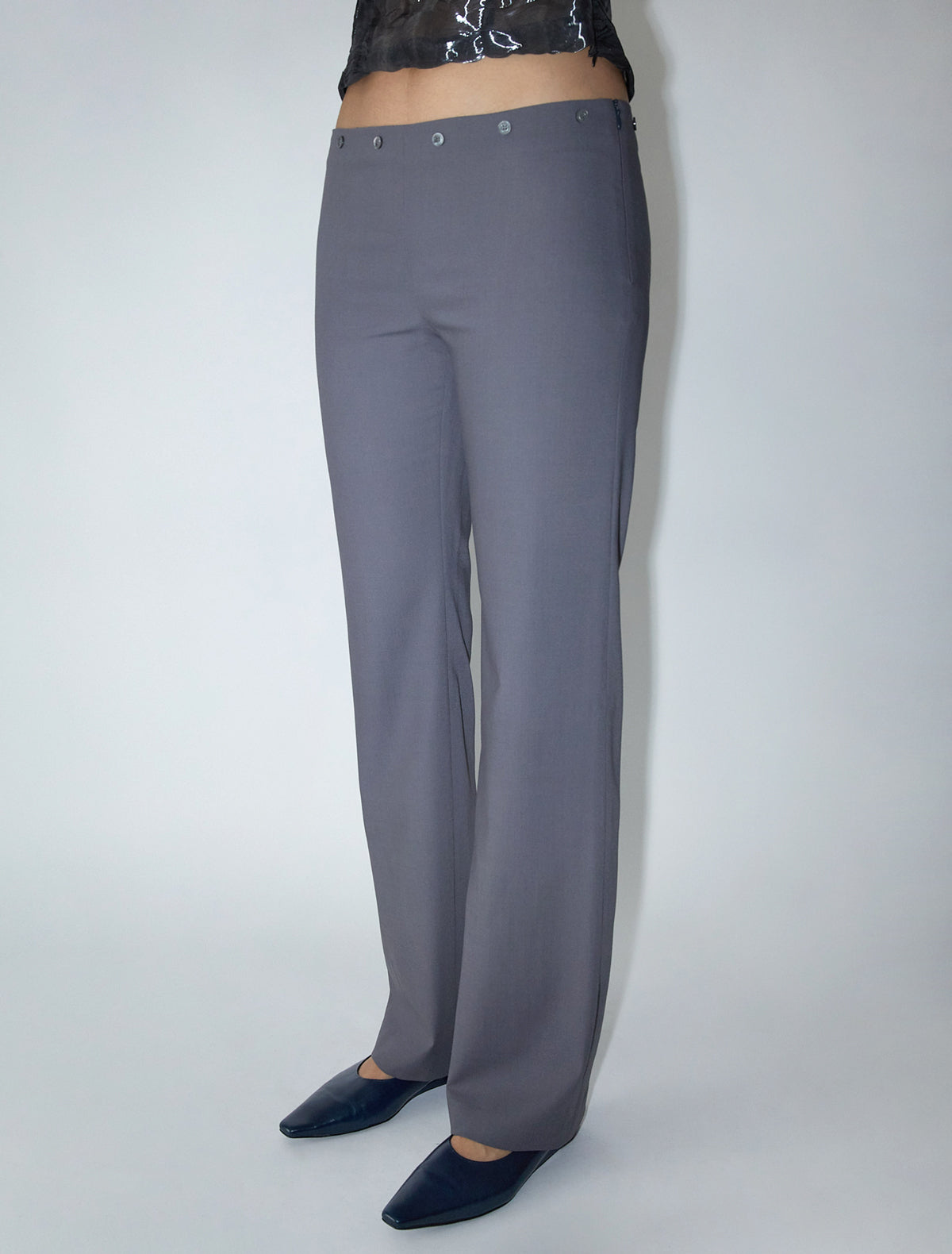 Dain suit trousers button detail waist