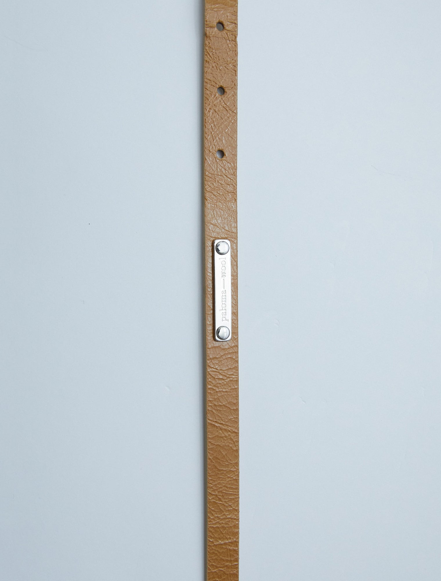 Greta thin leather belt plaque lightbrown