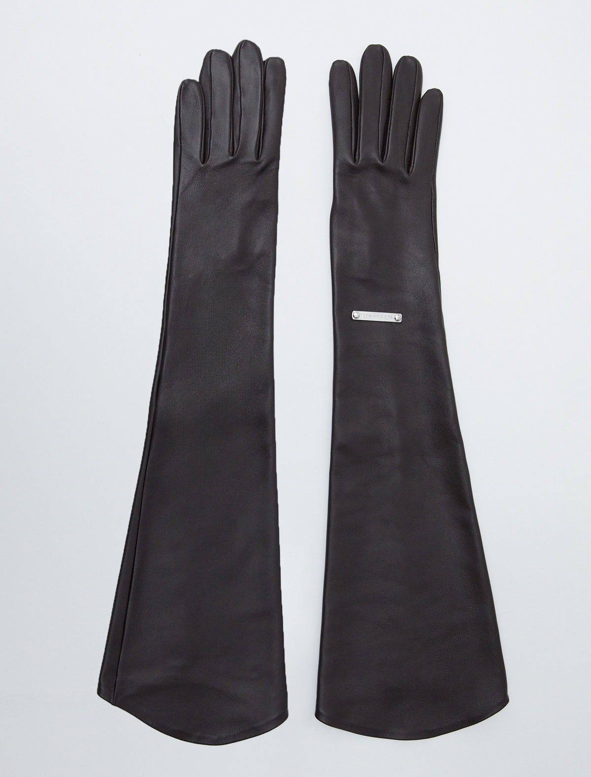 Sissi long leather gloves brown