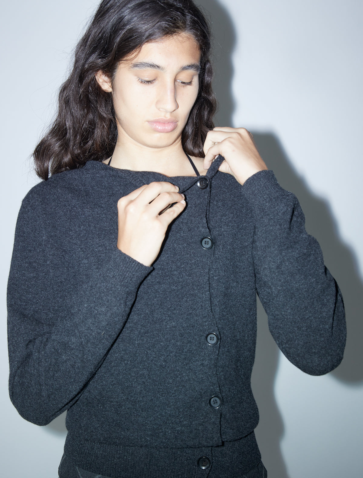 Donalti jumper irregular button fastening