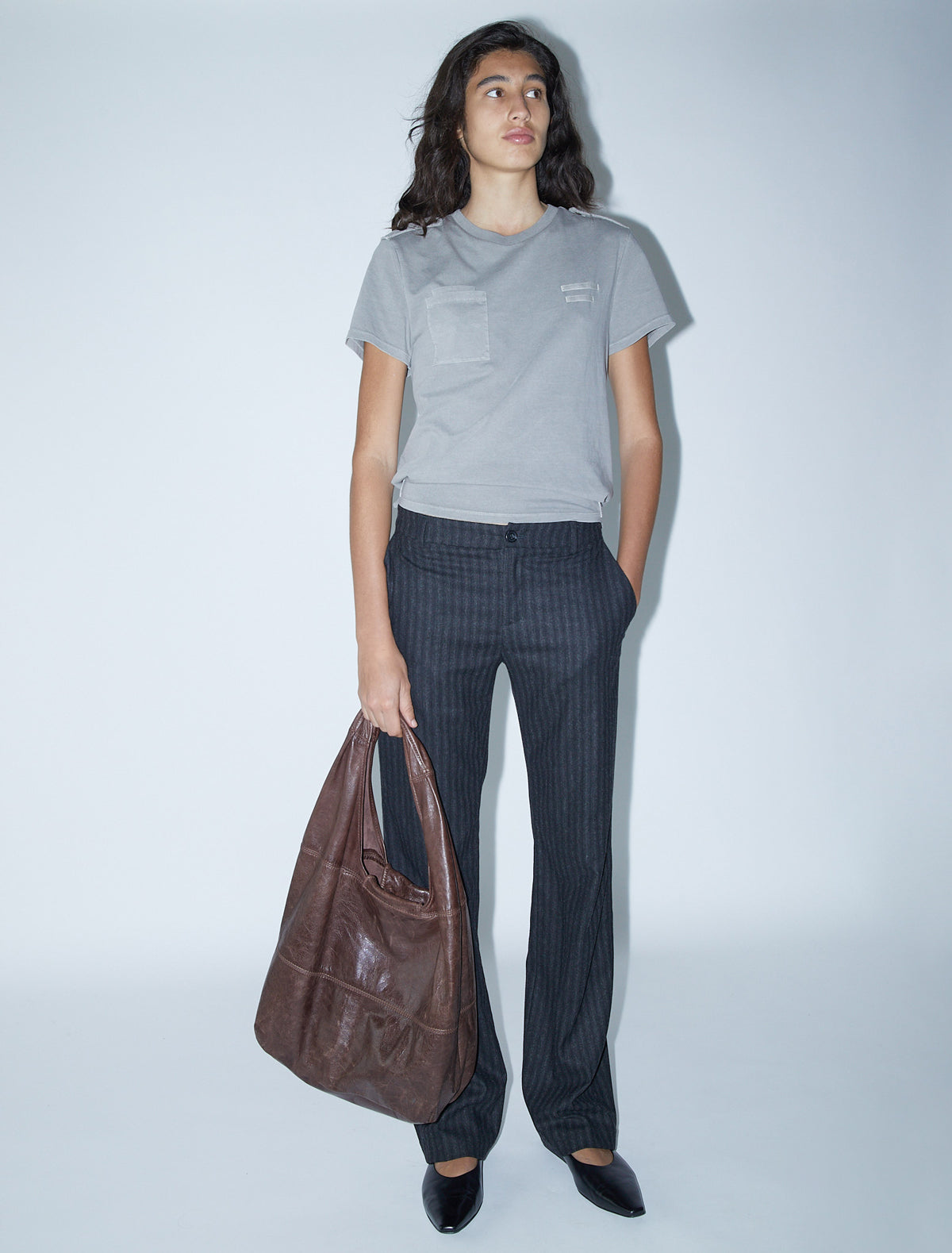 Hina straight leg classic trousers belt loops