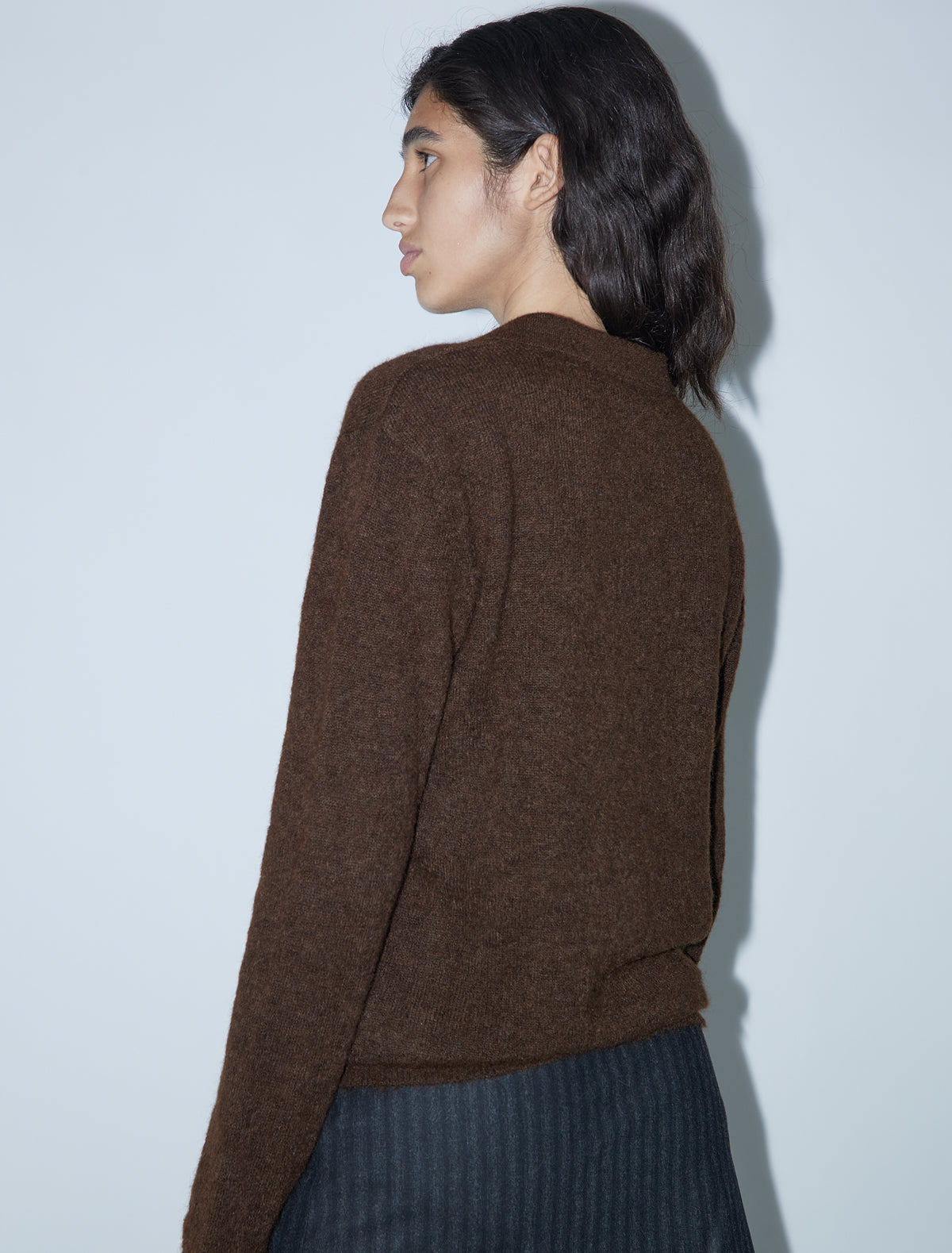 Hugo men alpaca sweater polo brown