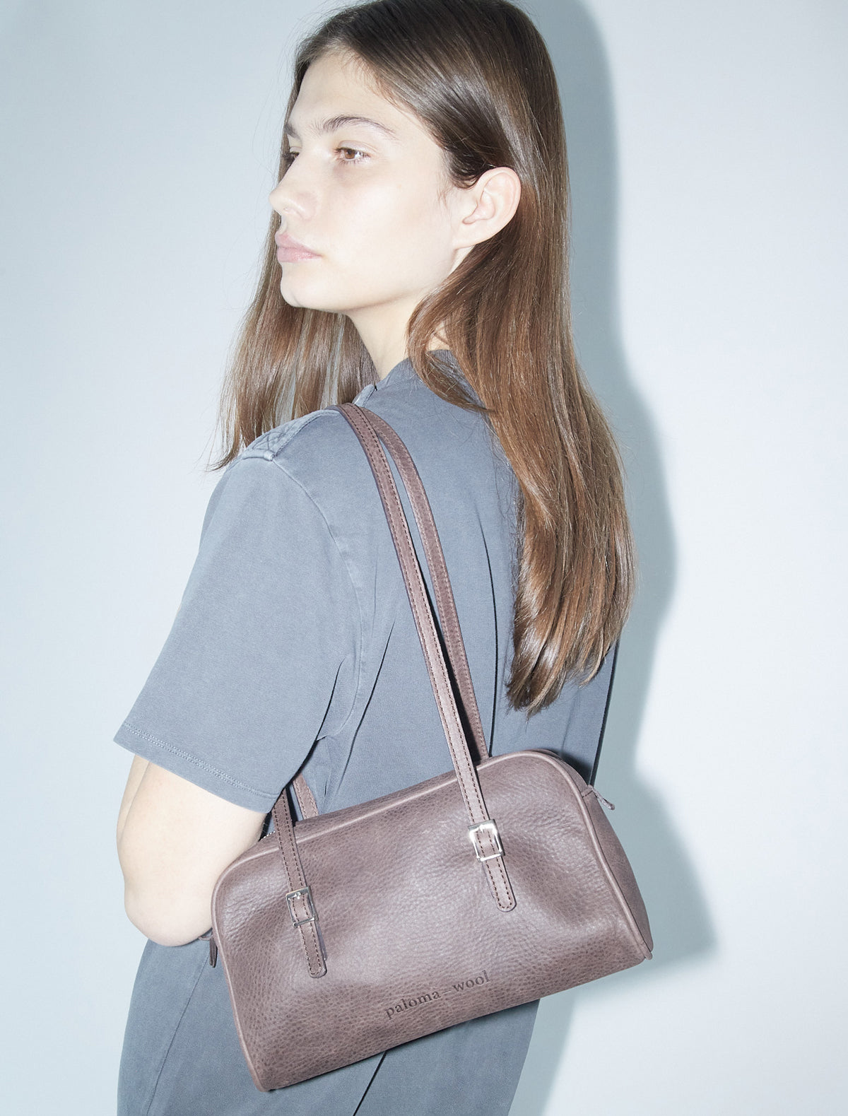 Soft cayetano leather bag darkborwn