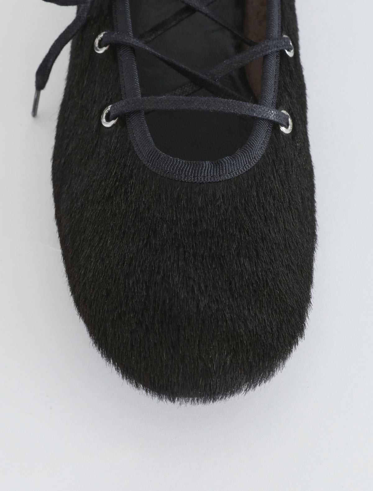 Pina lace up leather ballerina darkbrown