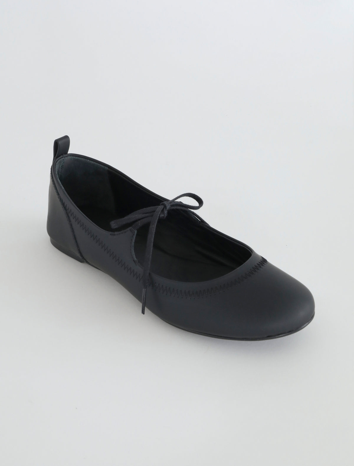Zora flat mary jane cord strap rubber sole black