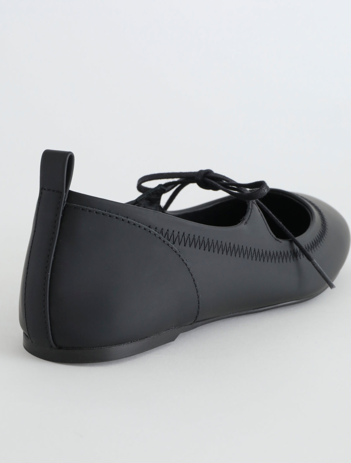 Zora flat mary jane cord strap rubber sole black