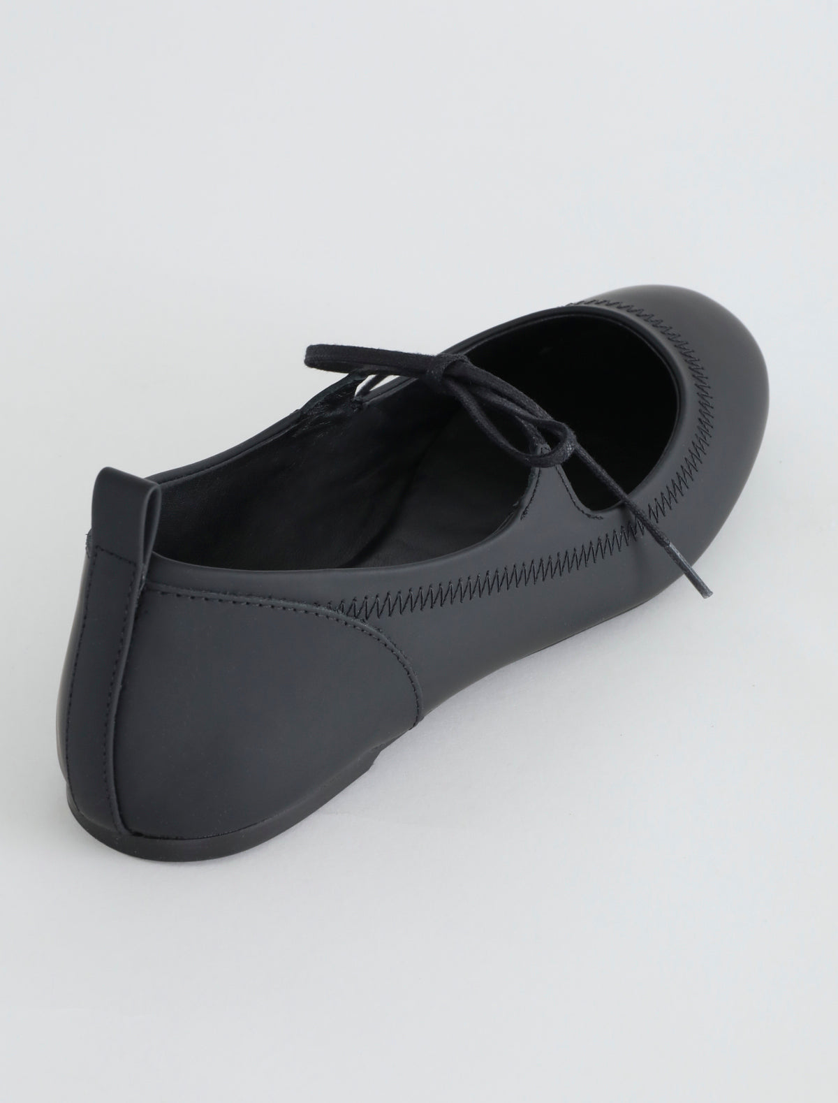 Zora flat mary jane cord strap rubber sole black