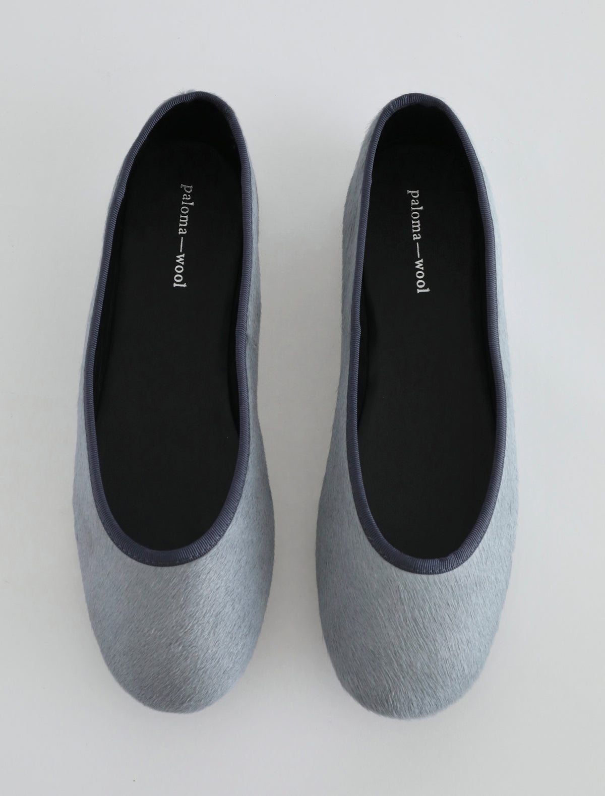 Pili round toe ballerina rubber sole metallic eyelet details greyishblue