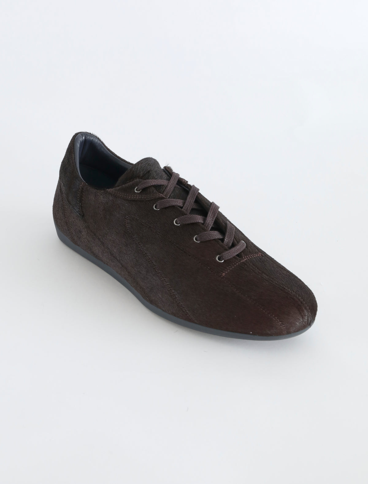 Miles laceup men leather sneakers rubber sole brown
