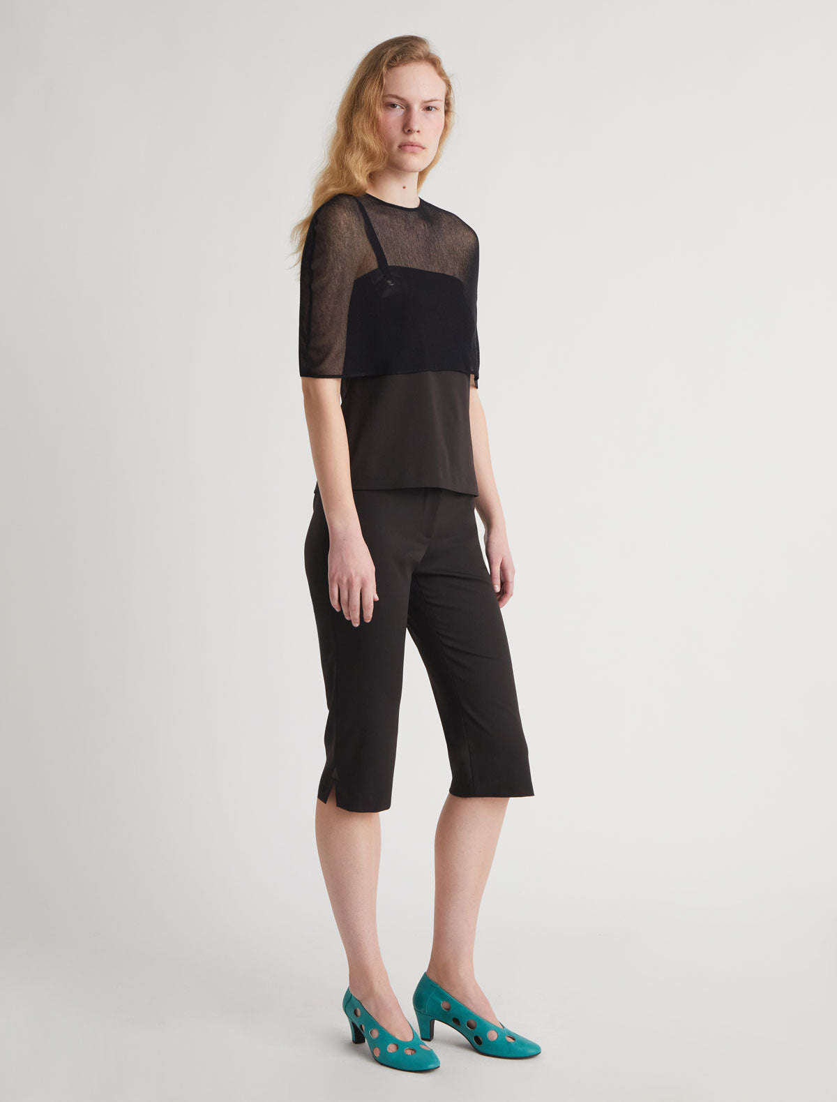 Boldo tulle cape cotton black