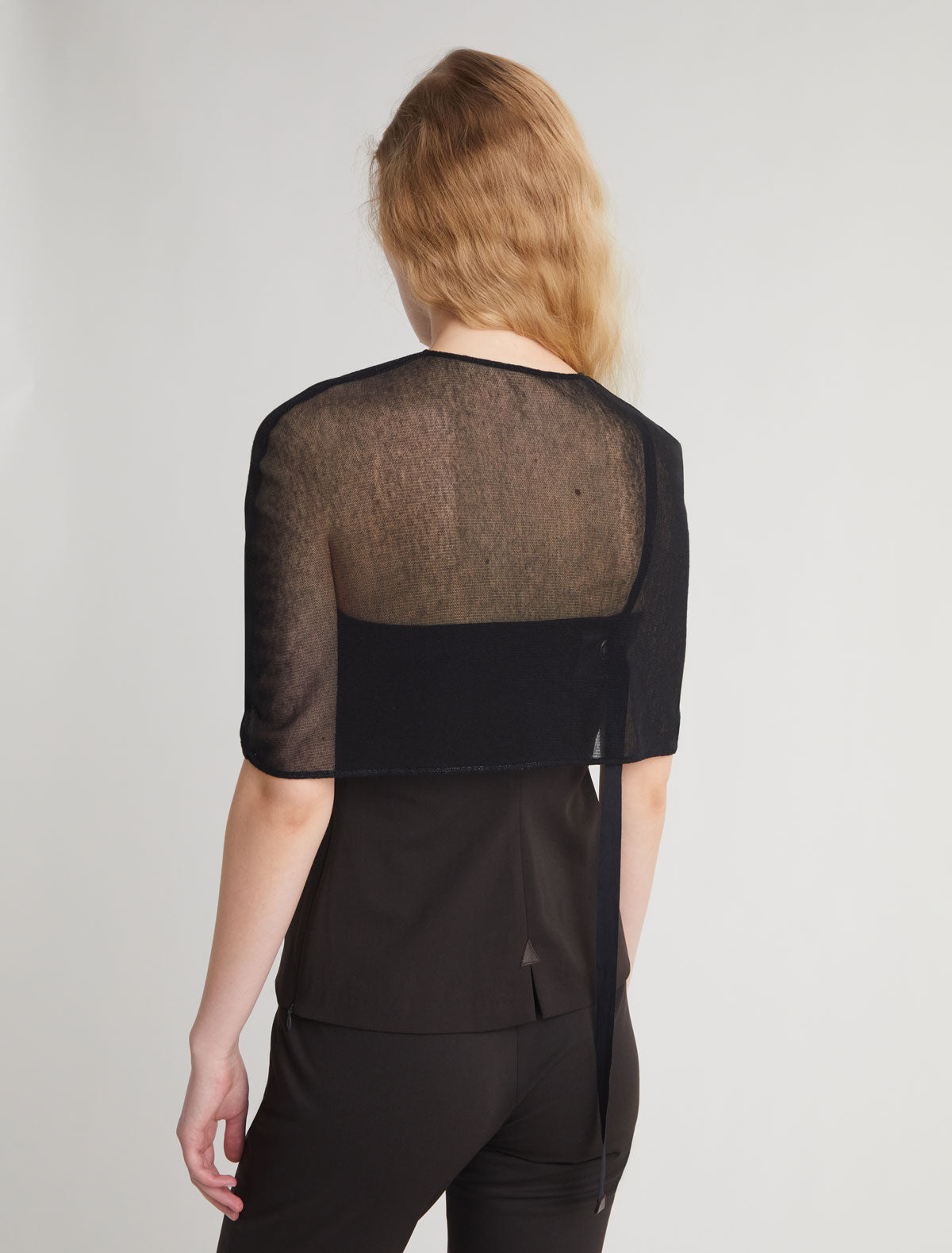 Boldo tulle cape cotton black