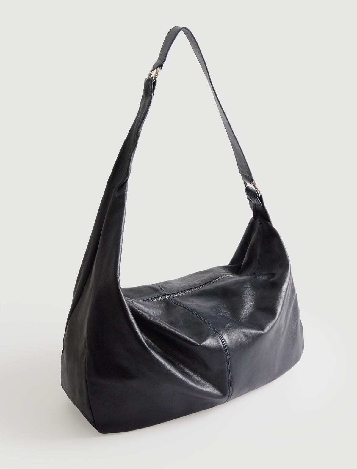 Big dry elongated wrap around hobo style shoulder bag darknavy