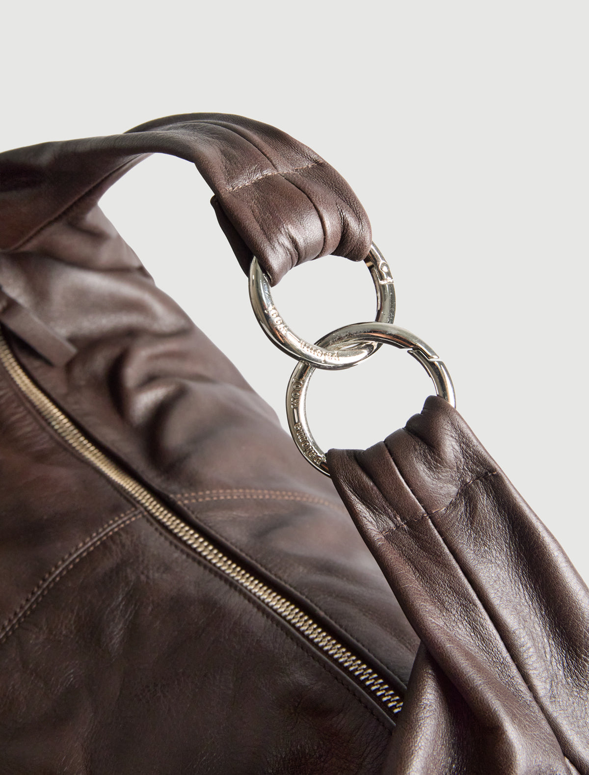 Big dry elongated wrap around hobo style shoulder bag newdarkbrown
