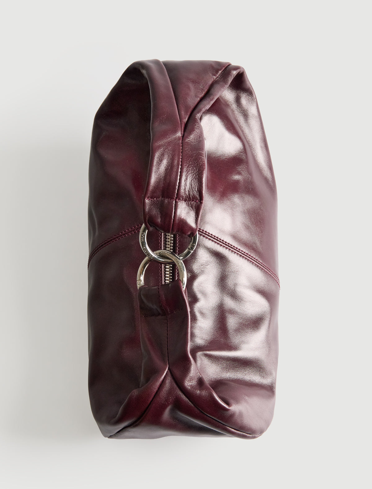 Mini dry elongated mini wrap around hobo style shoulder bag wine