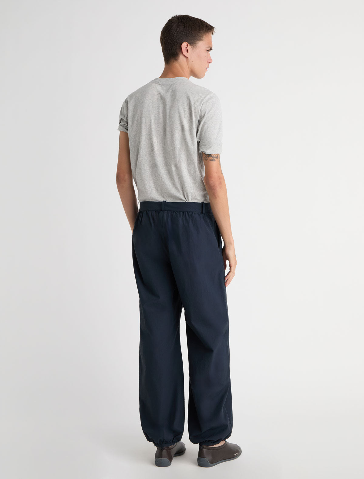 Boza b balloon style nylon trousers navy