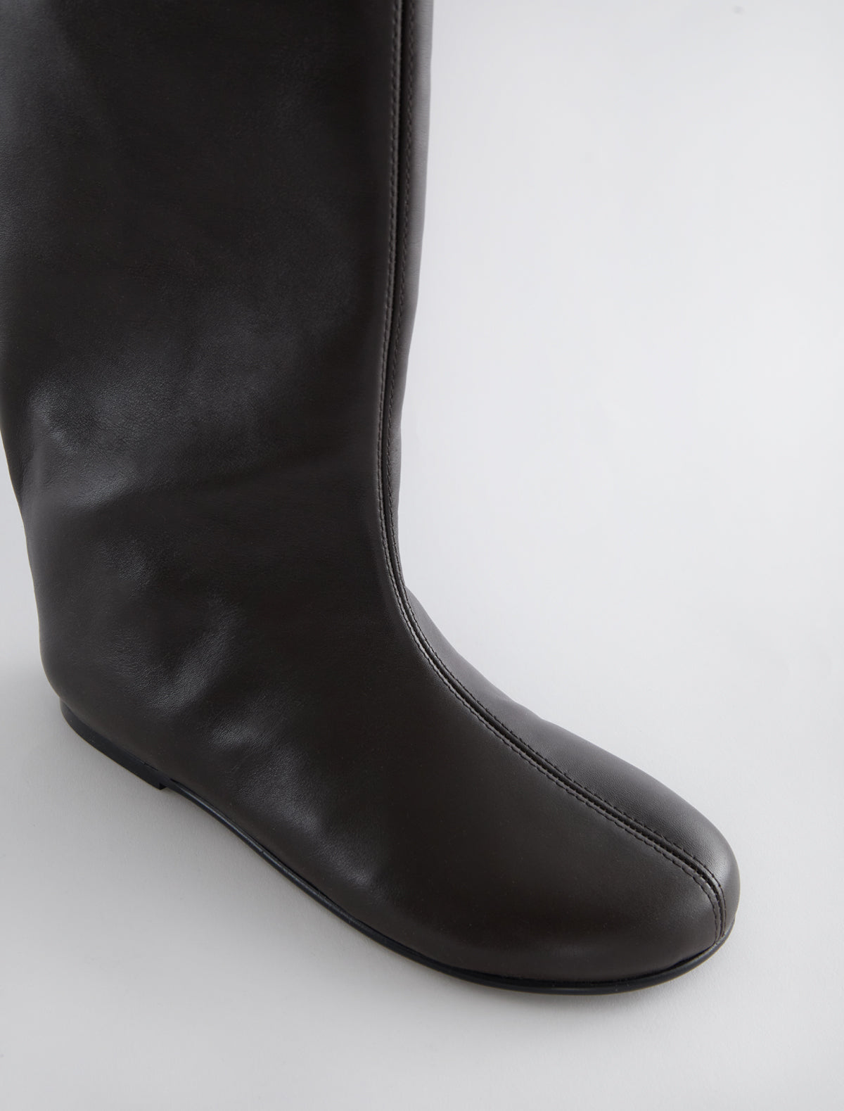 Napoli high straight leg pull on barefoot style boots brown