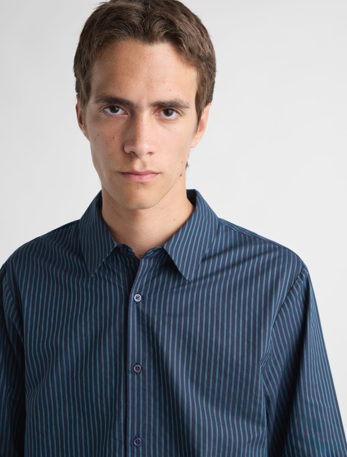 Boa iii men s striped shirt front pocket darknavy