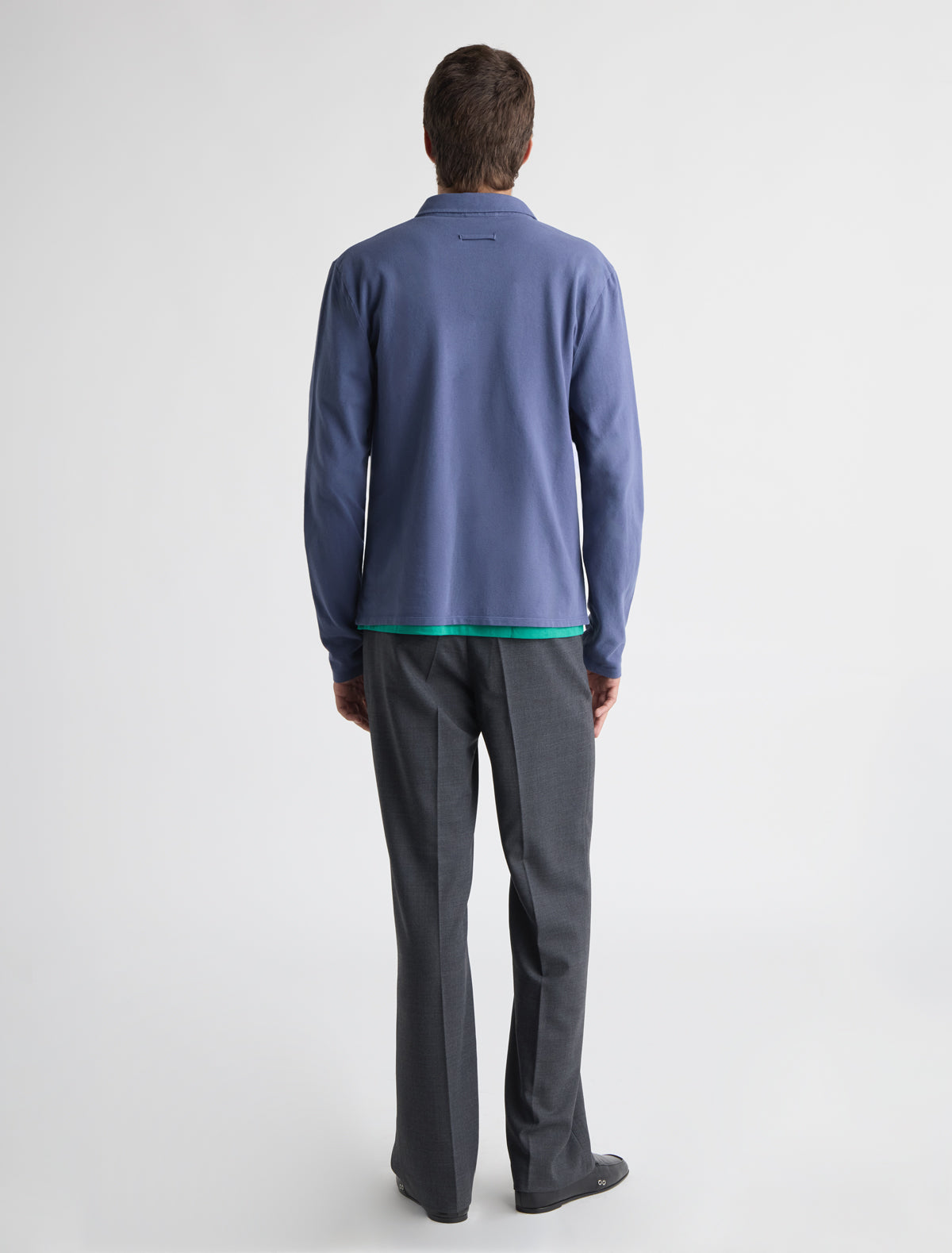 Ludmila polo shirt interior pocket topstitching blue