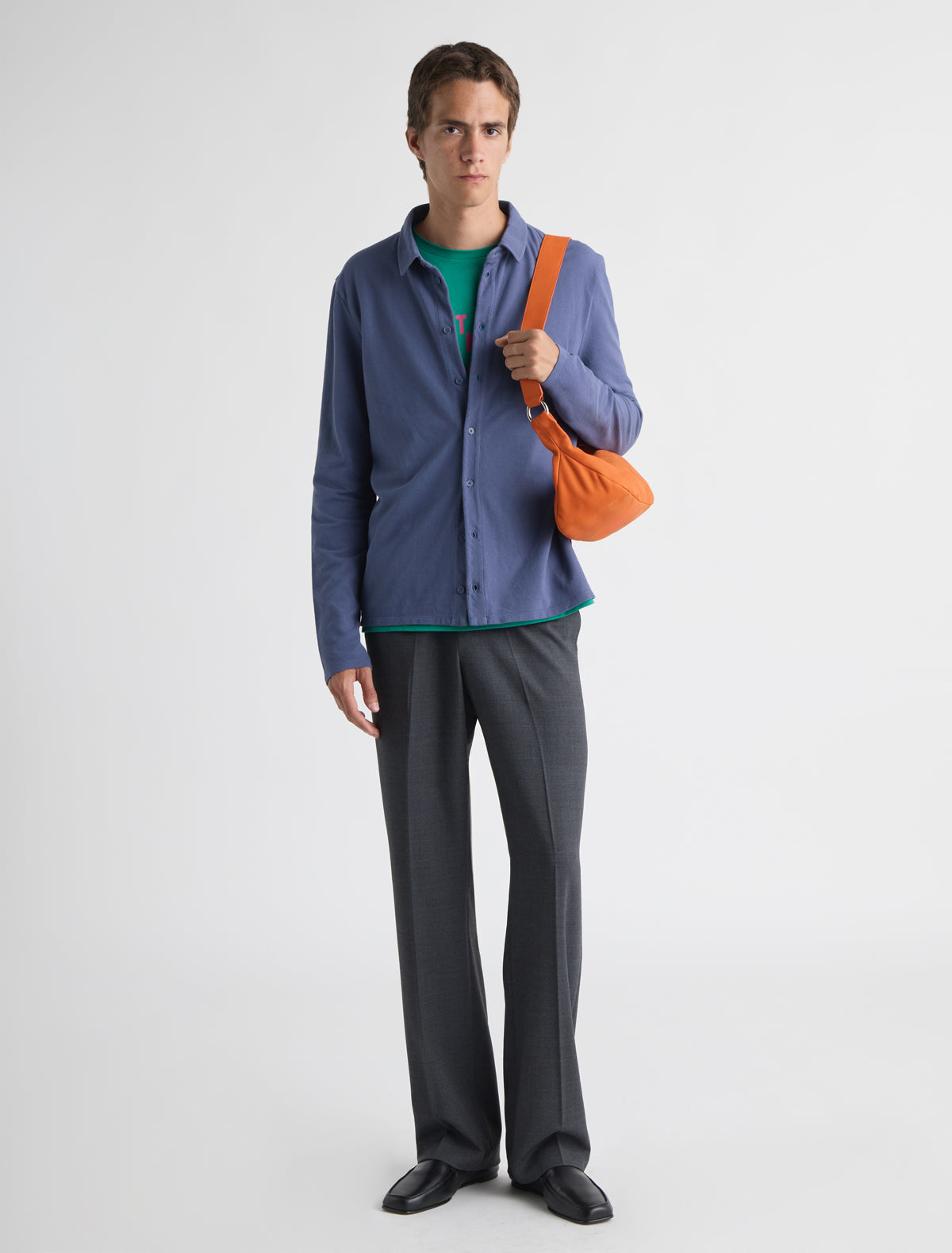 Ludmila polo shirt interior pocket topstitching blue
