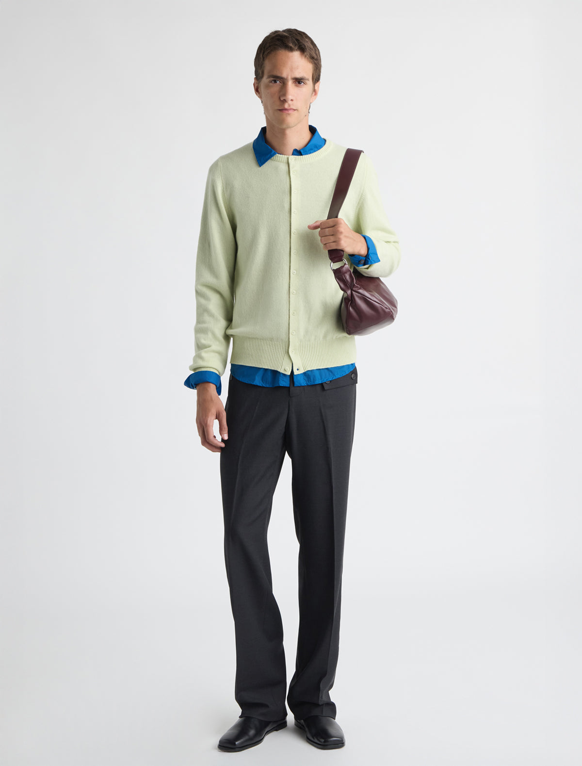 Mario suit trousers pocket detail buttoned flap grey
