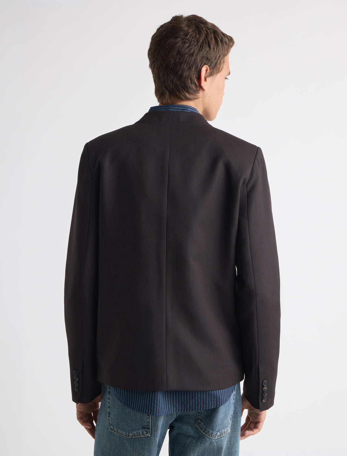 Gome men s blazer double breasted front welt pockets rounded collar