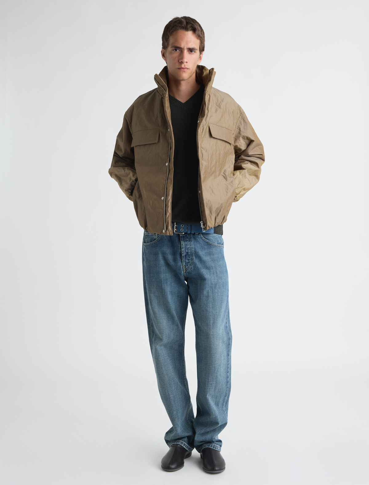 Sam oversized jacket front pockets and elasticated waist and cuffs