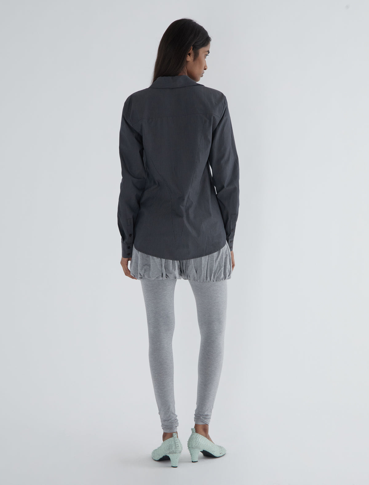 Donald striped multiposition shirt black aw25
