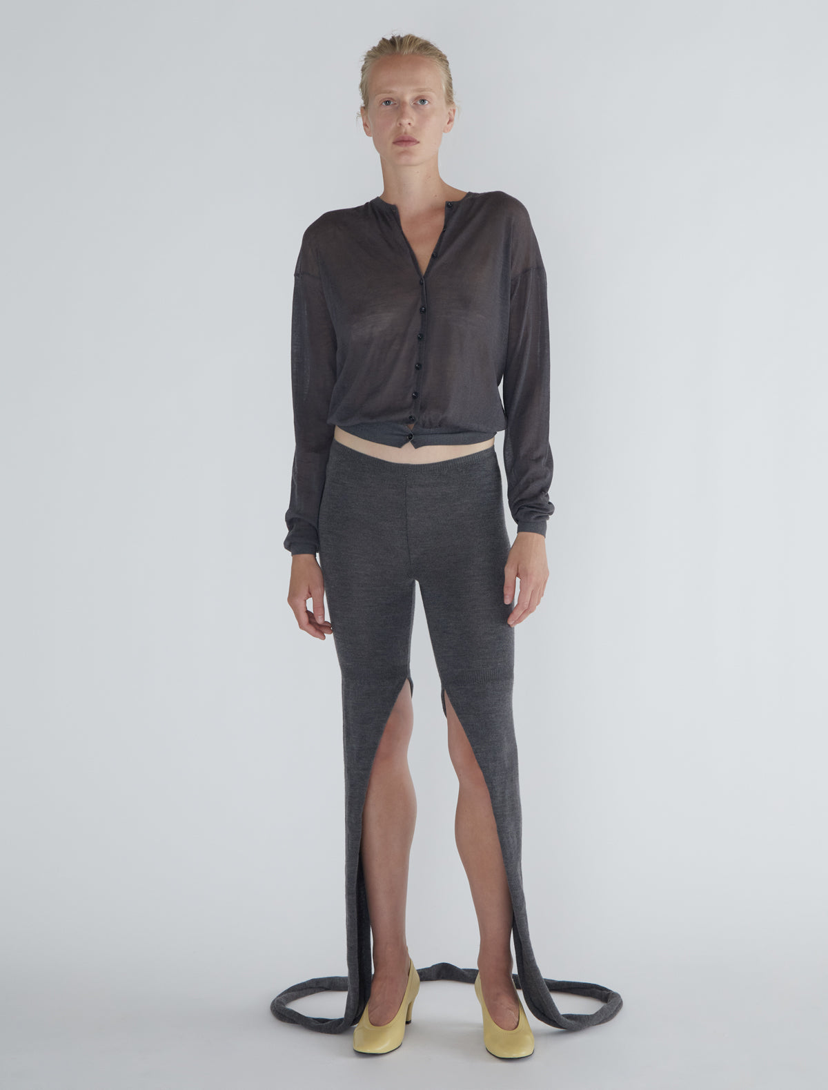 Short line long cycling style leggings extra fabric grey