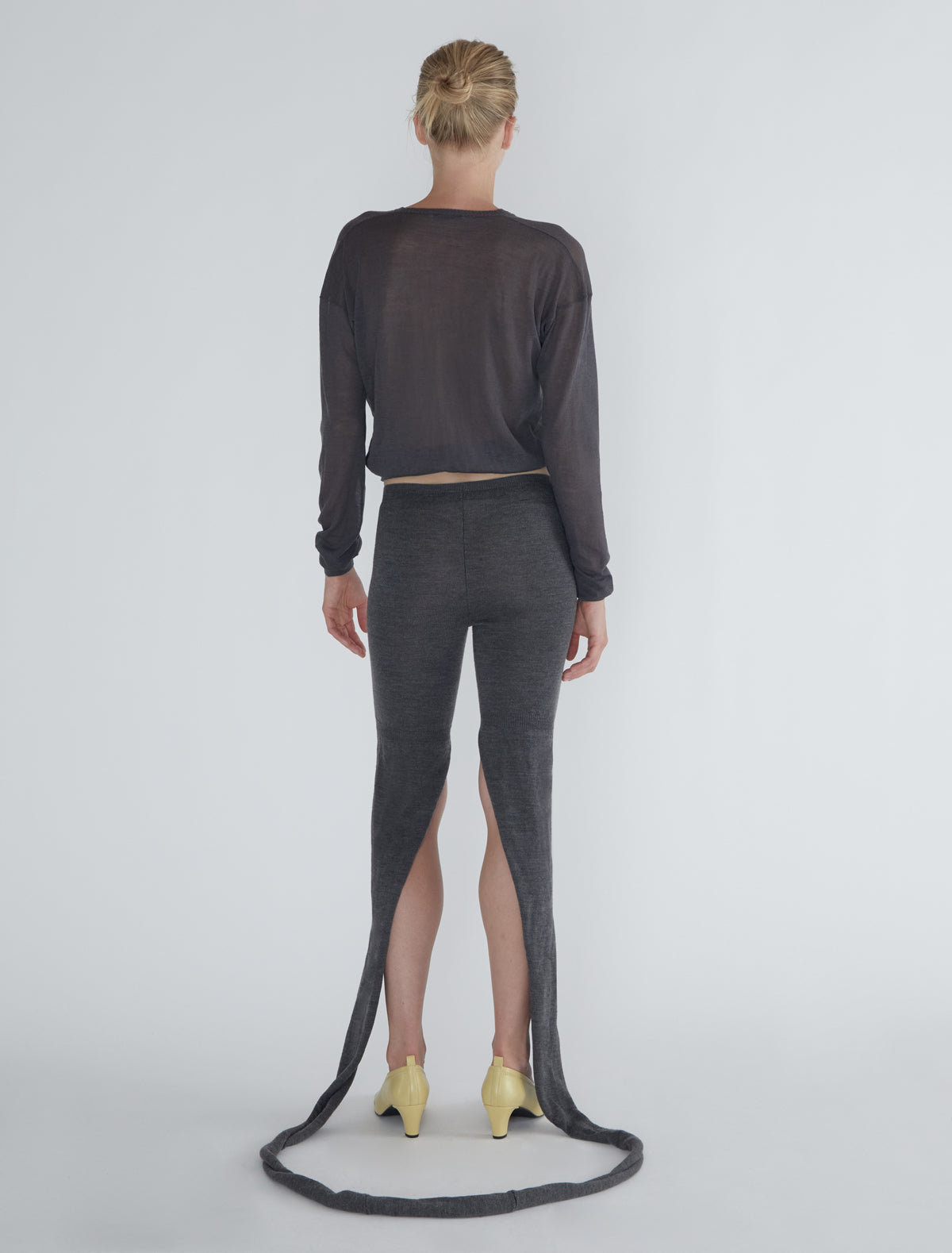 Short line long cycling style leggings extra fabric grey