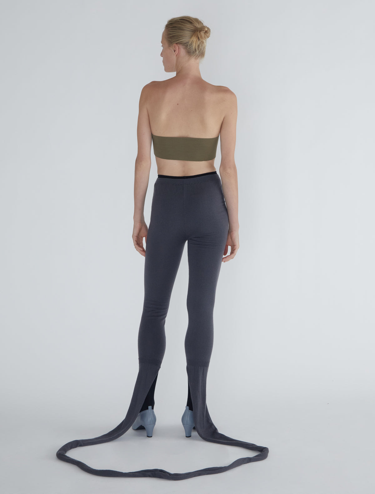 Line long leggings extra fabric scarf darkgrey