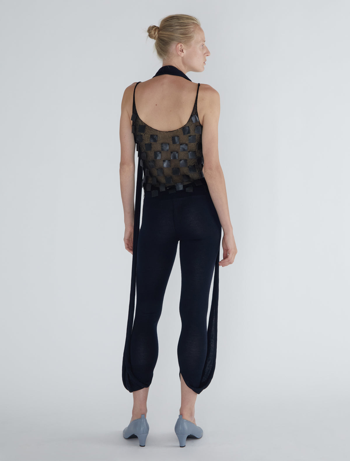 Line long leggings extra fabric scarf navy