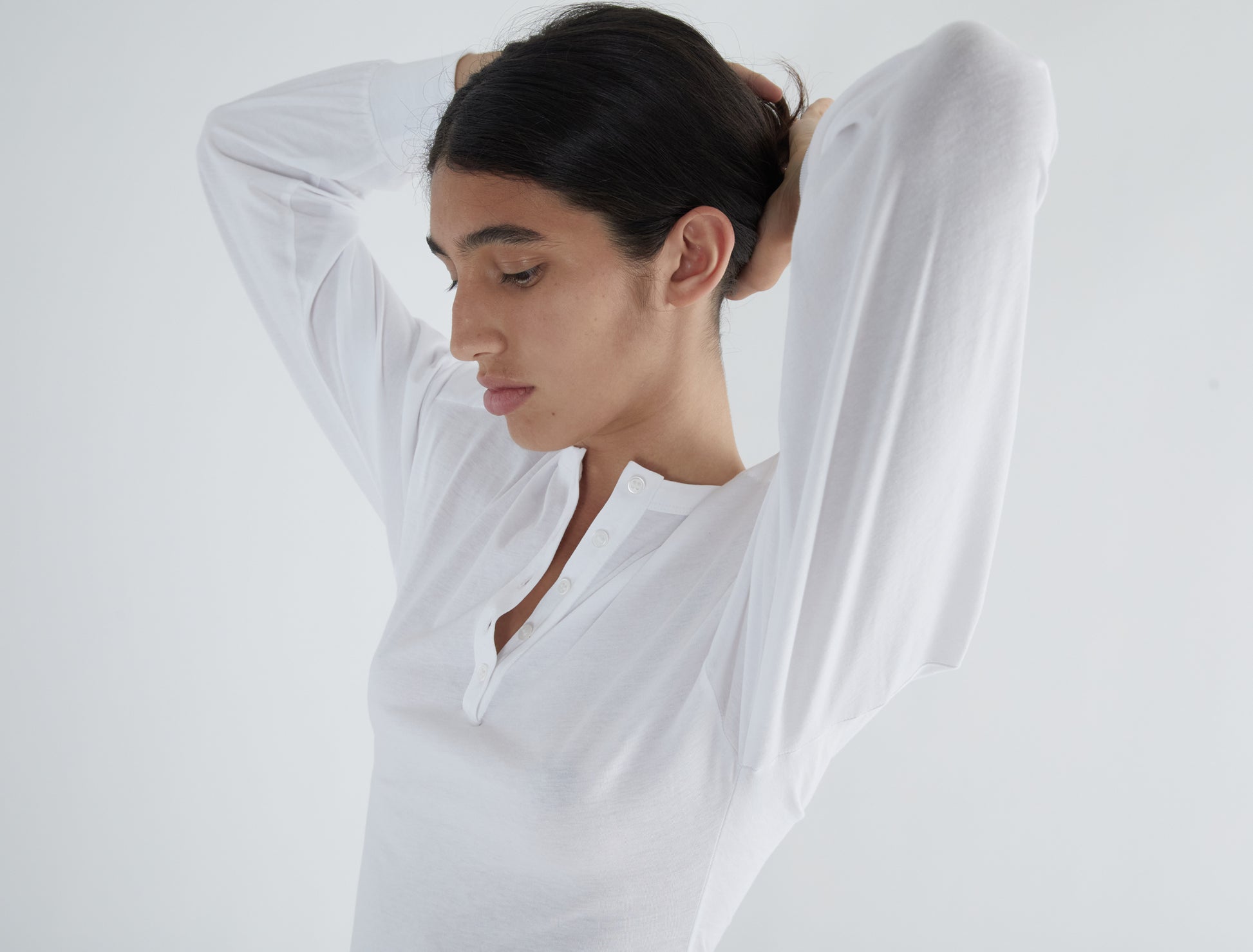 Ryno dress long sleeved cotton dress shoulder pads white