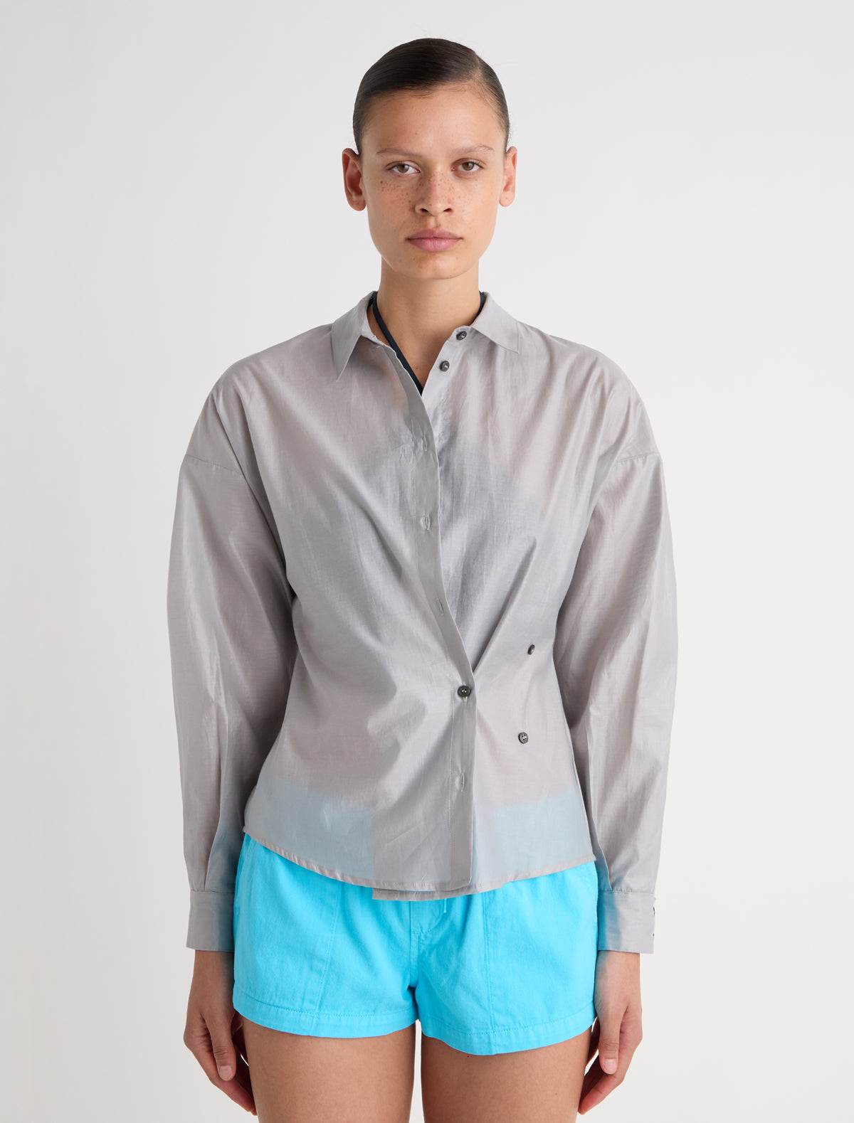 Donald ii multiposition shirt adjustable button closures grey