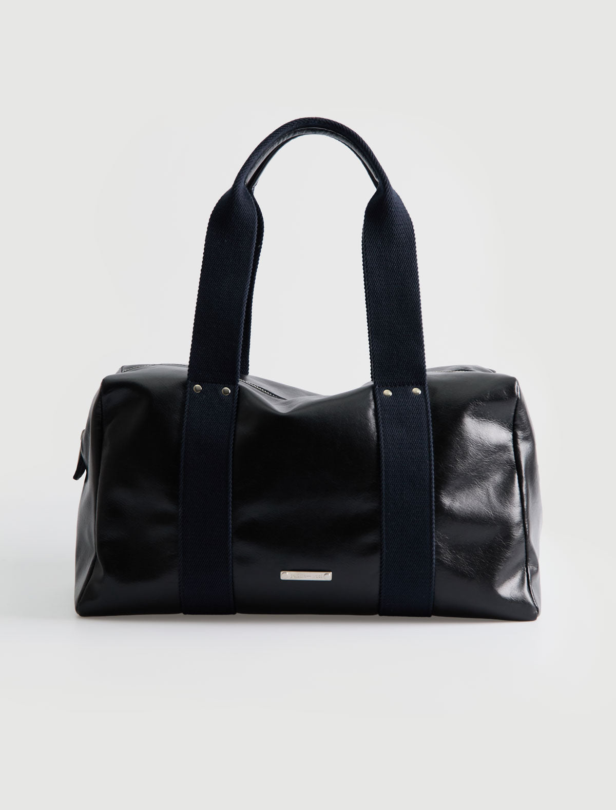 Eira bag big leather shoulder bag contrasting woven handles black