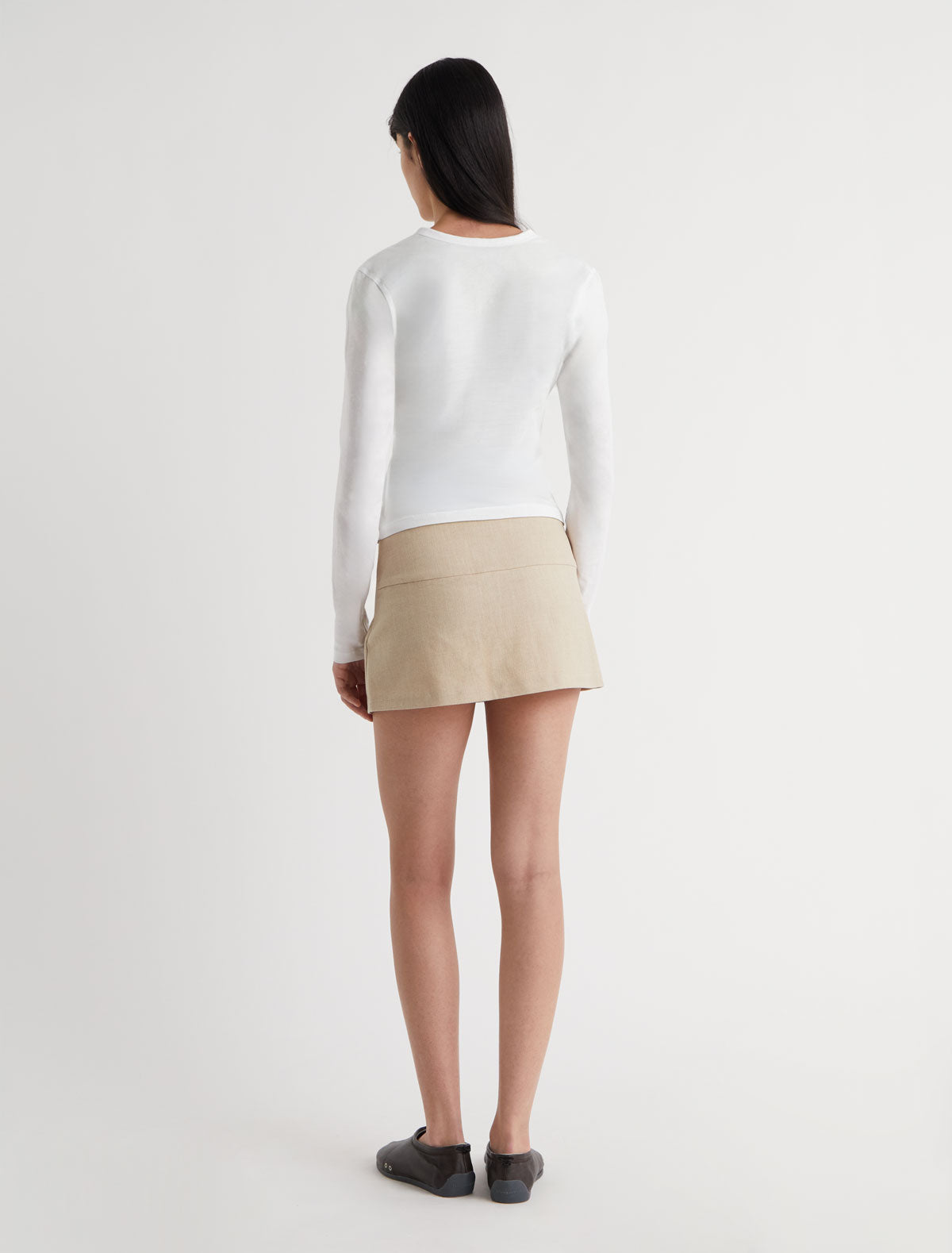 Evident shorts attached overskirt ecru