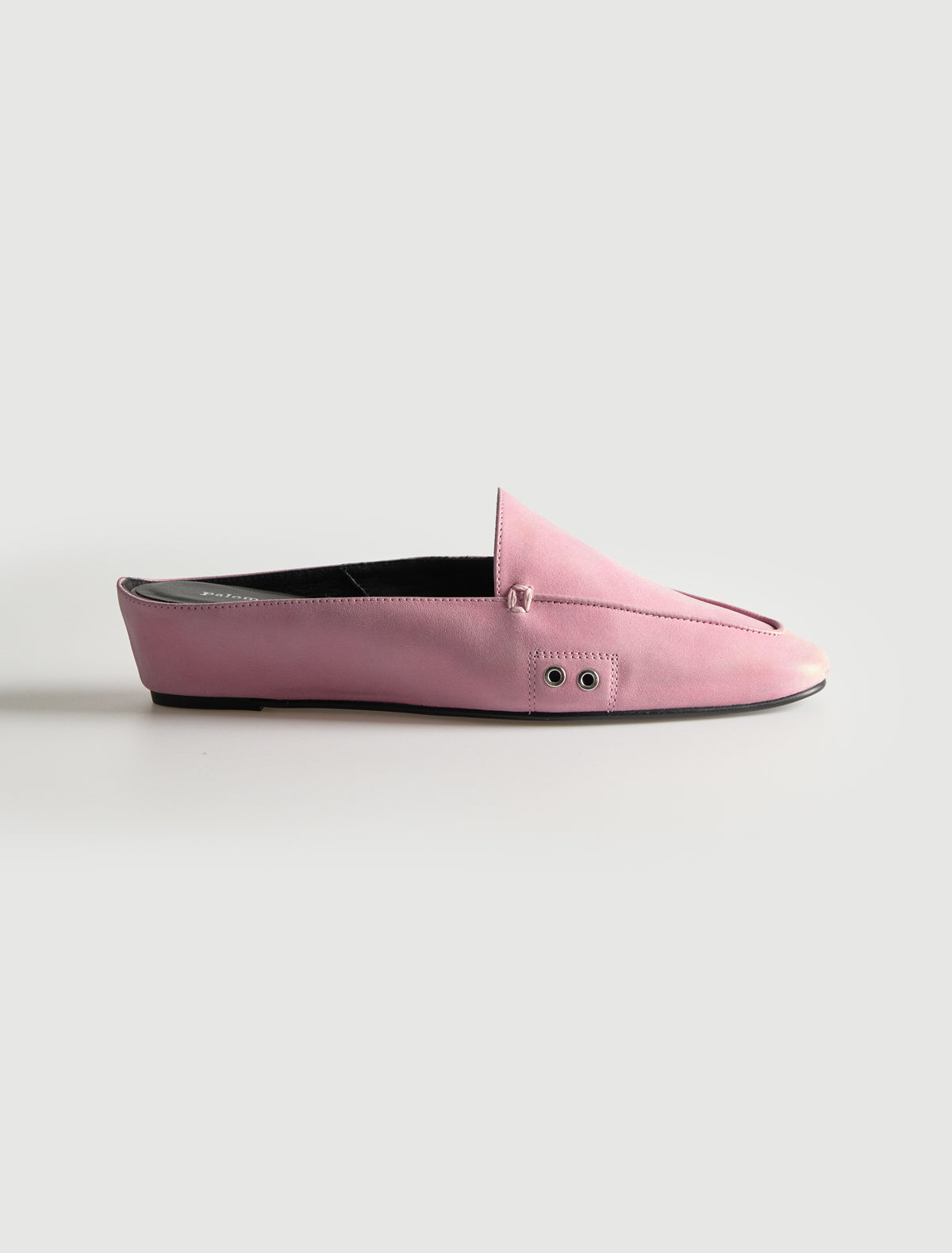 Fernanda loafer style mule round toe mini wedge pink