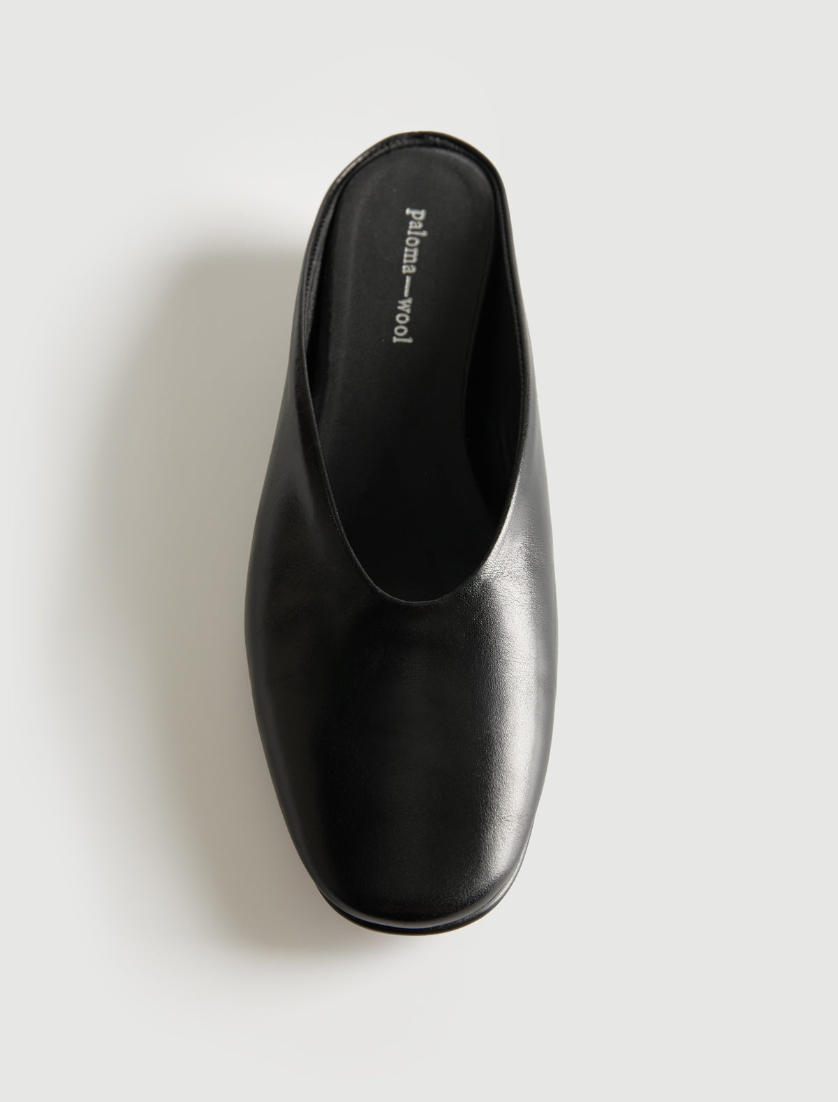 Fernanda round toe mule covered wedge black