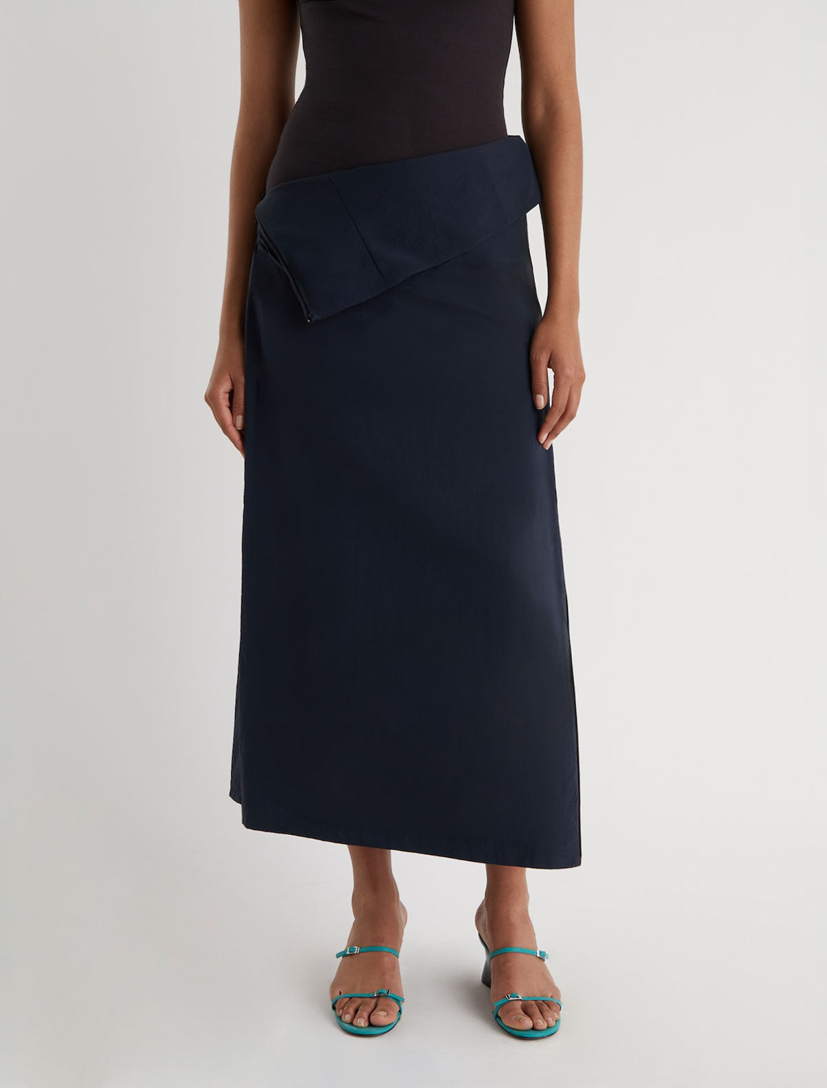 Fosca high waisted long nylon skirt