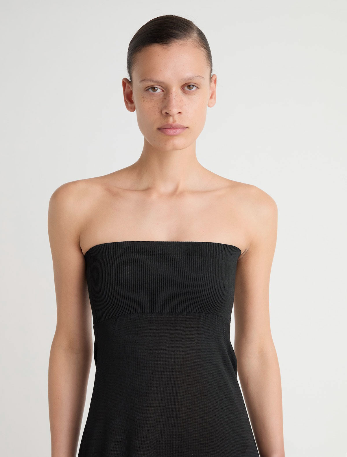 Gelo strapless jumpsuit balloon leg black