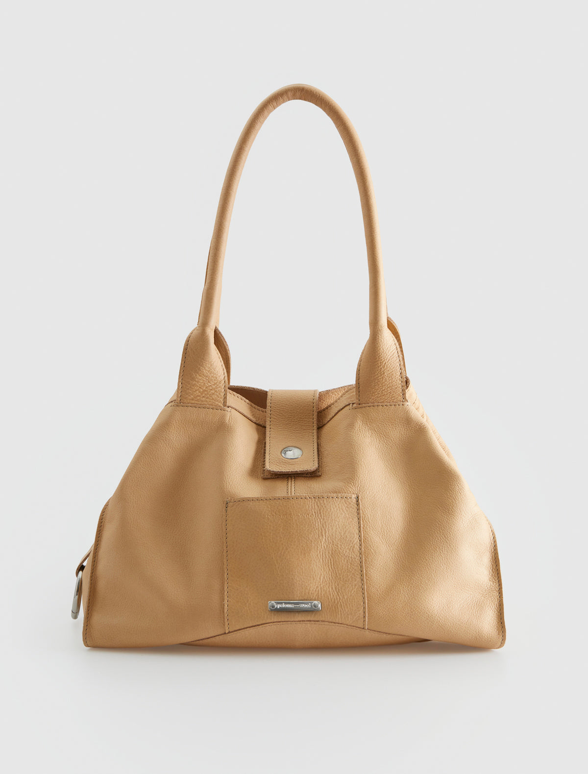 Guida small square tote handbag small pocket ocher