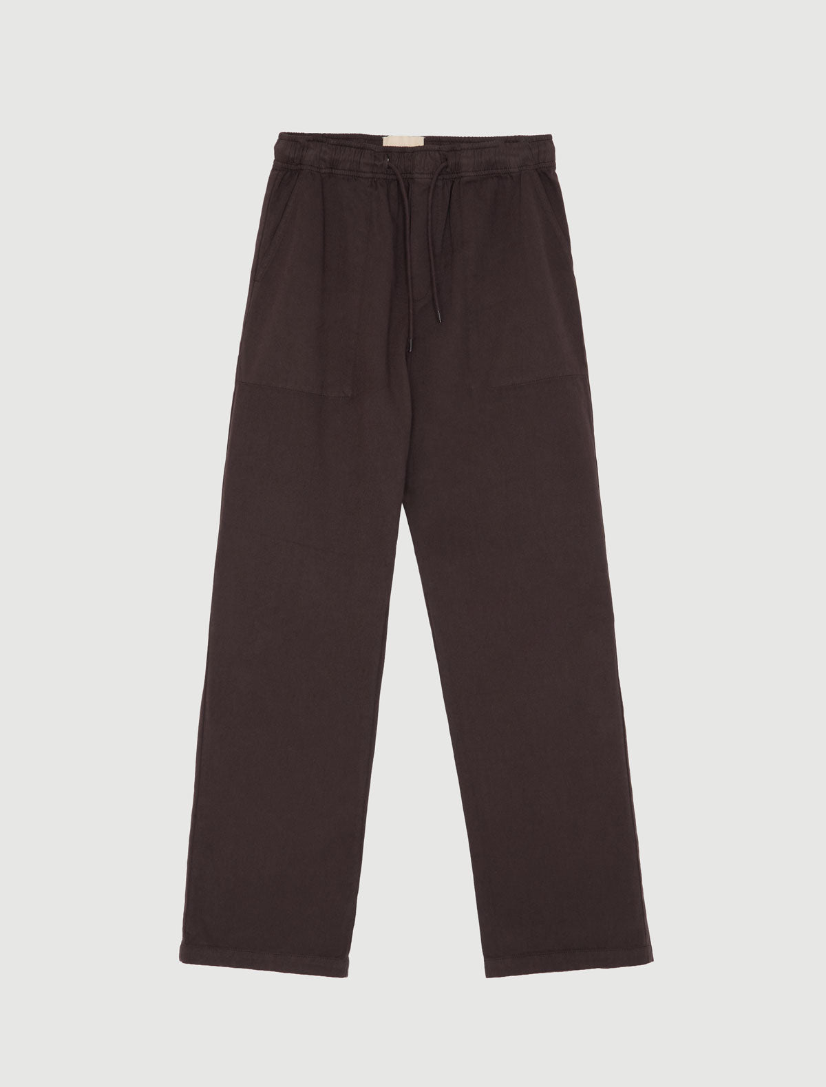 Amigo pants elasticated waistband adjustable drawstring brown