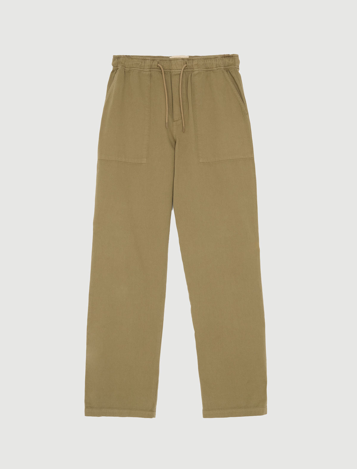 Amigo pants elasticated waistband adjustable drawstring khaki