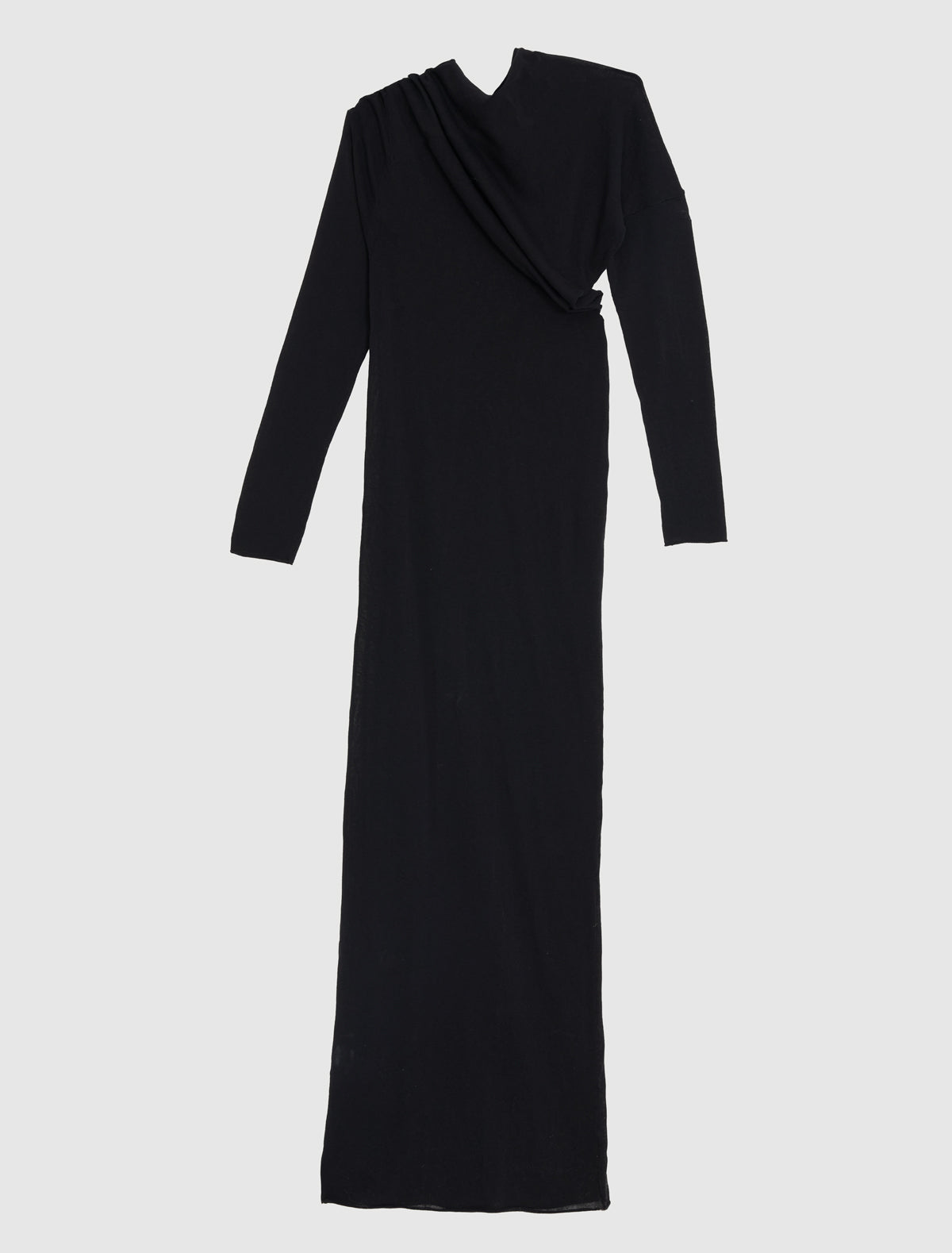 Jojo dress asymmetric long sleeve dress draped effect black