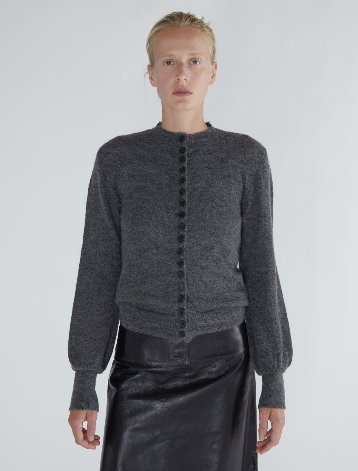 Cink cardigan cuffs puffed sleeves