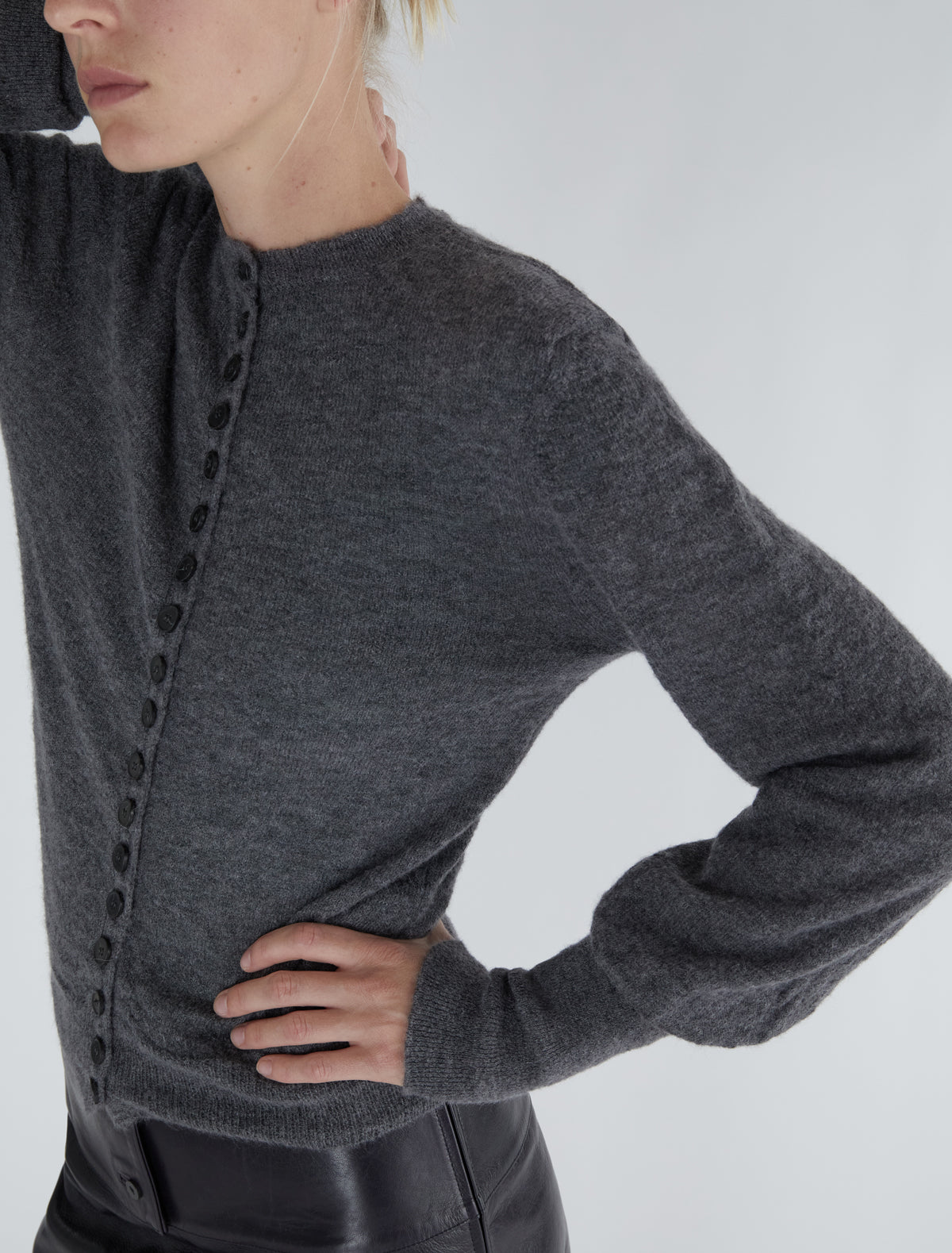 Cink cardigan cuffs puffed sleeves